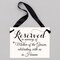 Ritzy Rose Mother of the Groom Memorial Sign - Black on 11x8in White Linen Cardstock with Black Ribbon
